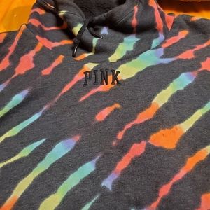 Vs PINK rainbow tye dye cowl hoodie